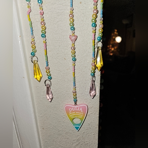 Ouija pastel pearl and crystal horseshoe suncatcher. One of a kind. - Picture 16 of 16